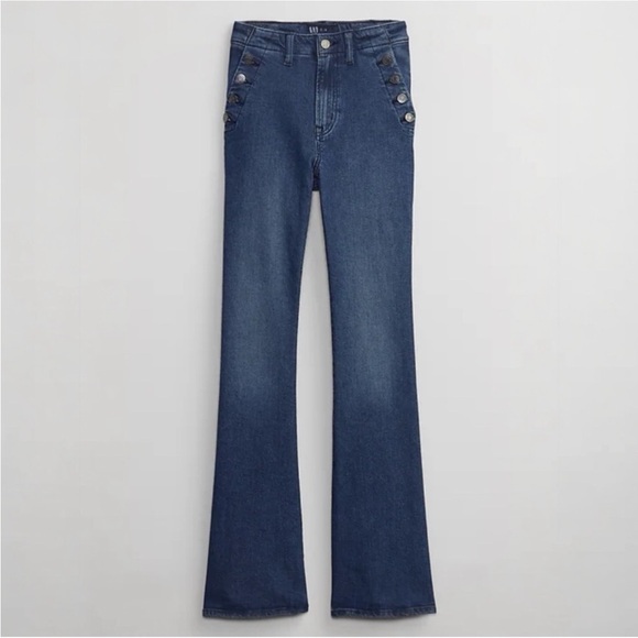 GAP 70’s Style Flare Jeans NWT 10 SHORT - Picture 3 of 8